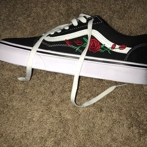 Custom red rose vans